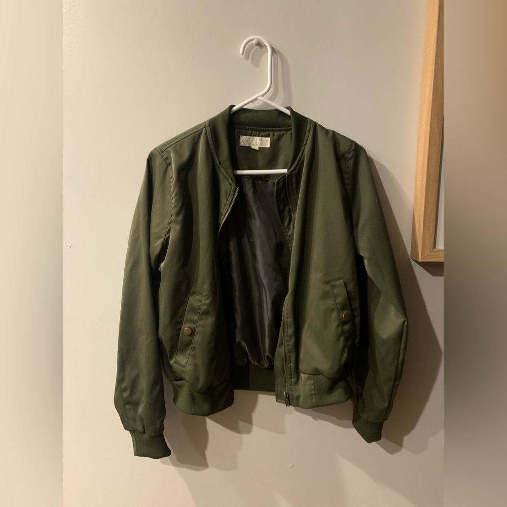 Olive green bomber jacket